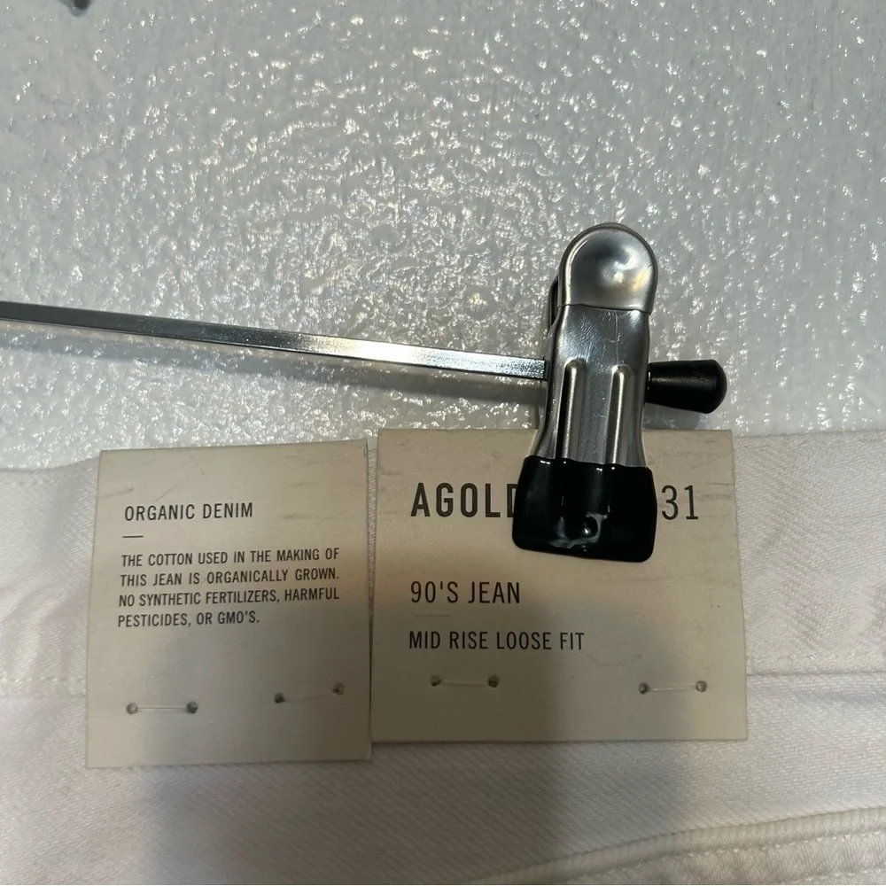Agolde 90's White Distressed Jeans High Rise Button Fly NWT​​​​